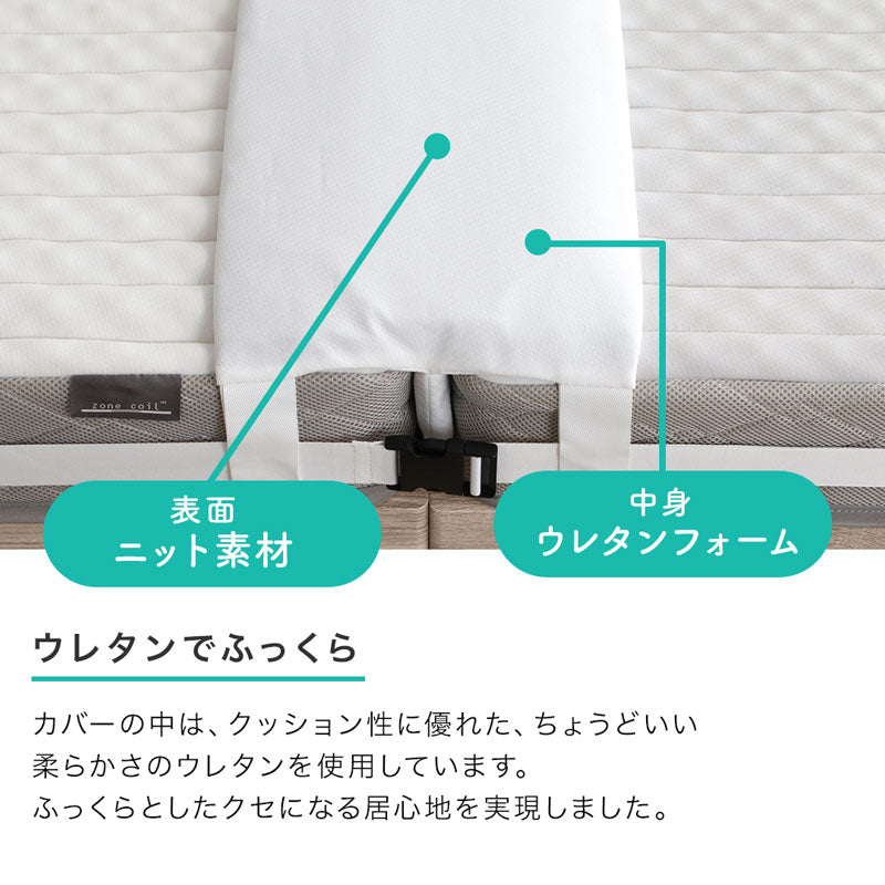 2つのベッドの隙間を無くす マットレス隙間スペーサー 連結 ウレタンフォーム 白