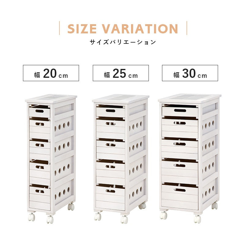 天然木 キッチンストッカー 耐熱タイル天板 幅25cm すきま収納 キャスター起動 完成品