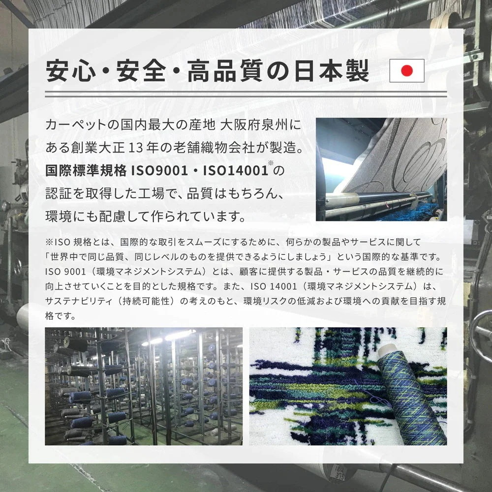 日本製 高機能ラグ 190x240cm 防ダニ/抗菌防臭/抗ウィルス/アレル物質低減/消臭 オールシーズン