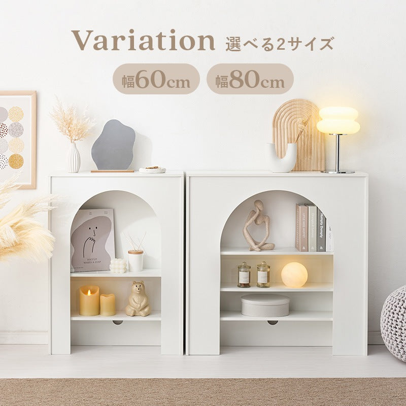 収納ラック マントルピース型 幅60cm ライト スピーカー対応 大人可愛い おしゃれ コンパクト