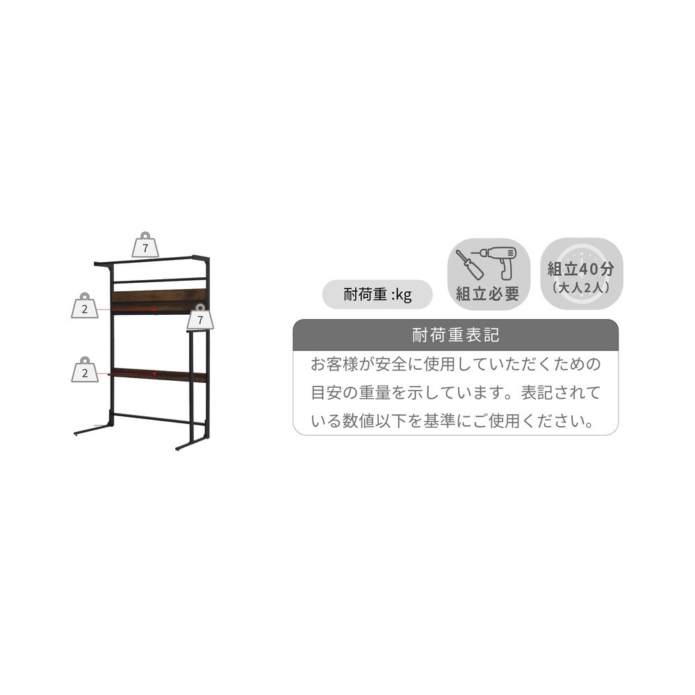 ベッド上 ハンガーラック 後付けヘッドボード 省スペース 一人暮らし ワンルーム 棚付き 壁面収納