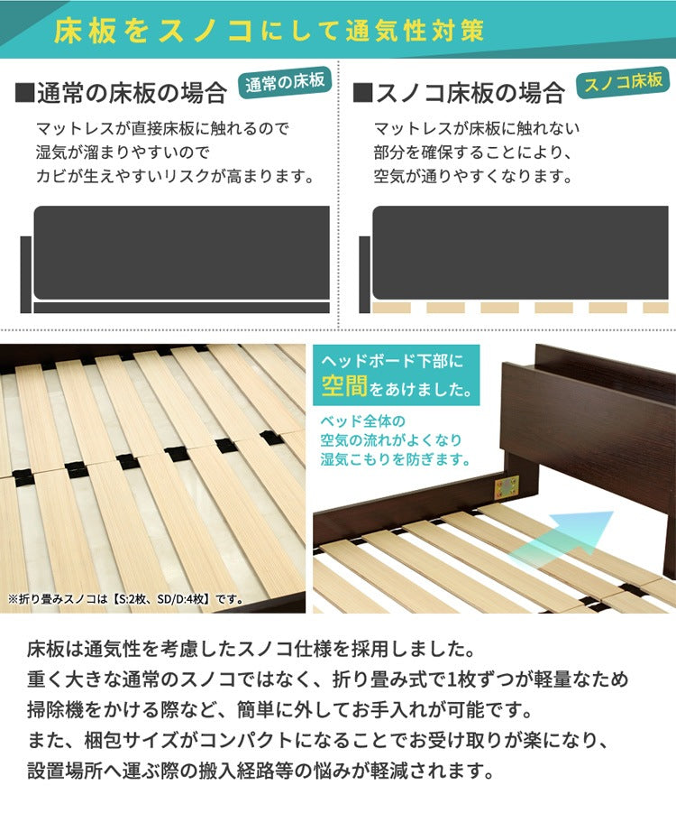 シングルベッド マットレスセット ロースタイル Lonnie USB コンセント ブラックマットレス 宮付き フロアベッド