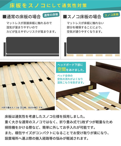 セミダブルベッド マットレスセット ロースタイル Lonnie USB コンセント ブラックマットレス 宮付き フロアベッド