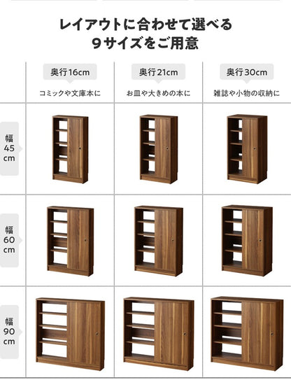 棚 どんな場所にも置ける スマート 引き戸収納 幅45 奥行21