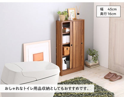 棚 どんな場所にも置ける スマート 引き戸収納 幅60 奥行16