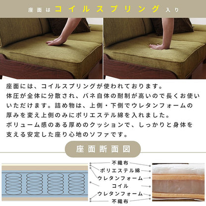 3人掛けソファー 【TURM】 ファブリック 広々座面 幅163cm