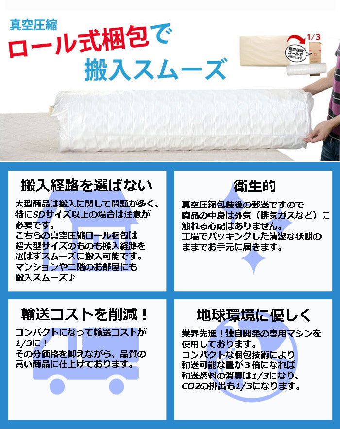 セミダブル 薄型ポケットコイルマットレス Brise 厚み10cm 通気性 3Dメッシュ マットレス単品