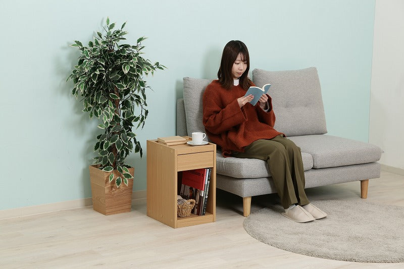 ナイトテーブル ベッドサイドテーブル 幅30cm コンセント付き