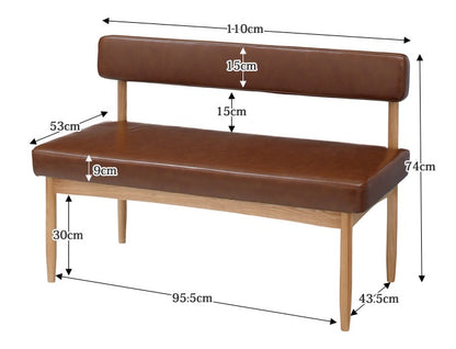 カフェ風 ダイニングソファー 幅110cm ダイニングシリーズ lux 日時指定不可