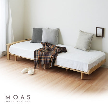SSS スモールセミシングルベッド＋ブラックマットレスセット MOAS ワンルーム 省スペース