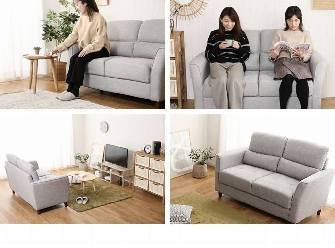 2人掛けハイバックソファ 幅147cm ファブリック 肘置き シンプル