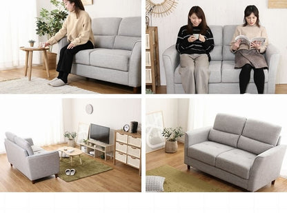 2人掛けハイバックソファ 幅147cm ファブリック 肘置き シンプル