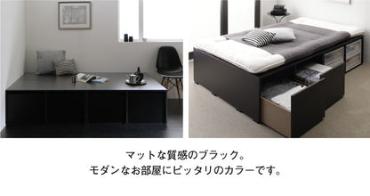 シングルベッド+マットレスセット チェストベッド 大容量収納ベッド 薄型ボンネルコイルマットレス ハイタイプ 引き出し4杯