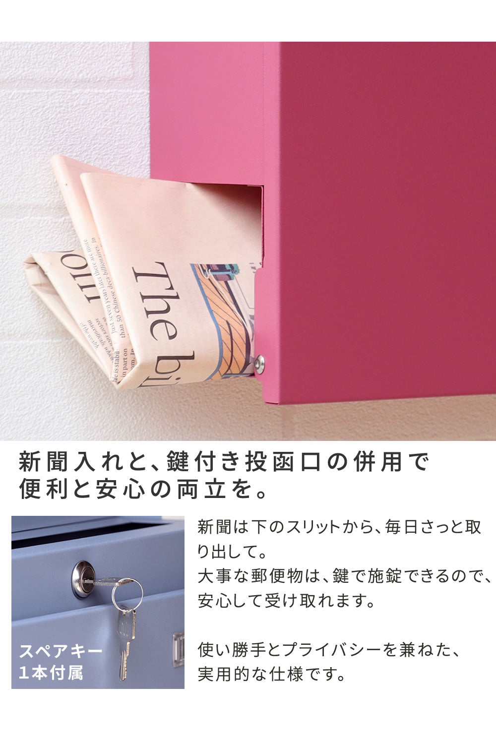 郵便ポスト 郵便受け PST-004 Miche（ミケ）木目調 フラック 壁掛けポスト