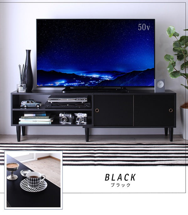 テレビボード 大型テレビ 55V型まで対応 ローボード TV台 ブラック/ホワイト