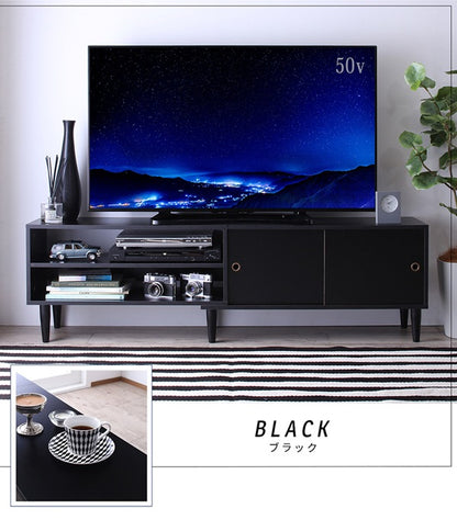 テレビボード 大型テレビ 55V型まで対応 ローボード TV台 ブラック/ホワイト