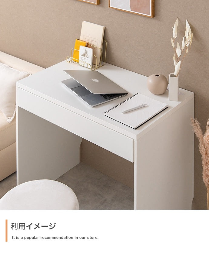 シンプルデスク 机 コンセント付き USBポート付き 幅80cm