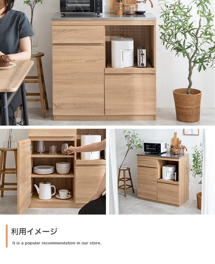レンジ台 ステンレス天板 ノイズレス 幅90cm 作業台 キッチン収納