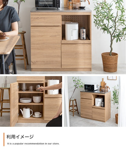 レンジ台 ステンレス天板 ノイズレス 幅90cm 作業台 キッチン収納