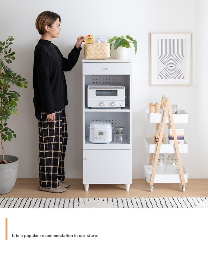 スリムレンジ台 シンプル 省スペース 幅45cm コンセント付き キッチン収納