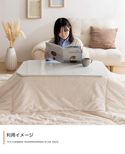 こたつ布団 リバーシブル 190x190cm こたつ掛け布団 ふんわり柔らか フェイクラビットファー x フランネル生地