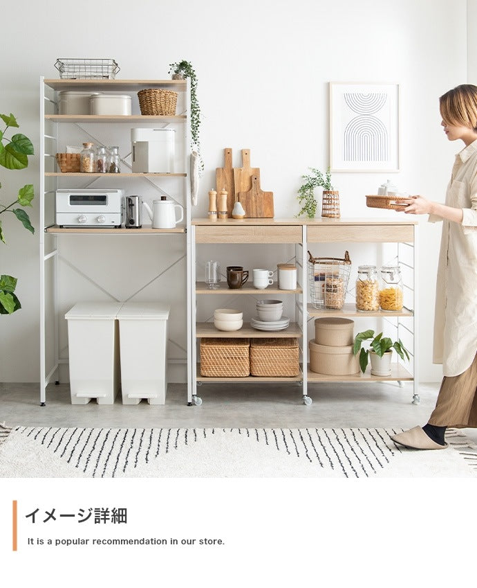 ゴミ箱上 レンジラック 幅80cm レンジ台 大容量収納 シンプルフレーム