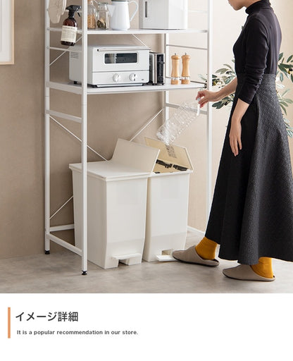 ゴミ箱上 レンジラック 幅80cm レンジ台 大容量収納 シンプルフレーム