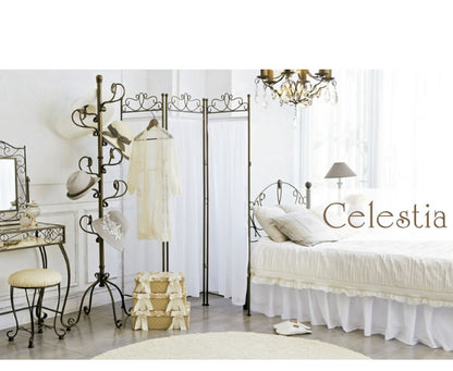 三連パーテーション Celestia レースカーテン 高さ170cm アンティーク
