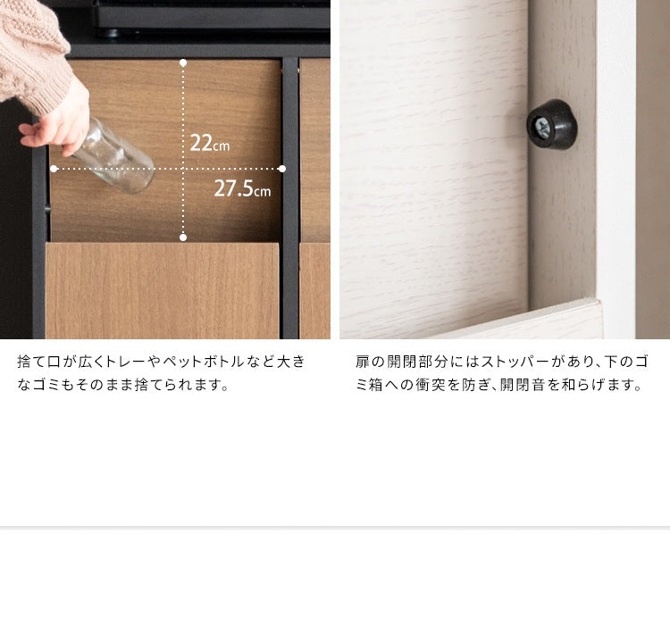 ゴミ箱 分別キャスターダストボックス 幅60cm スタイリッシュ 45Lx2