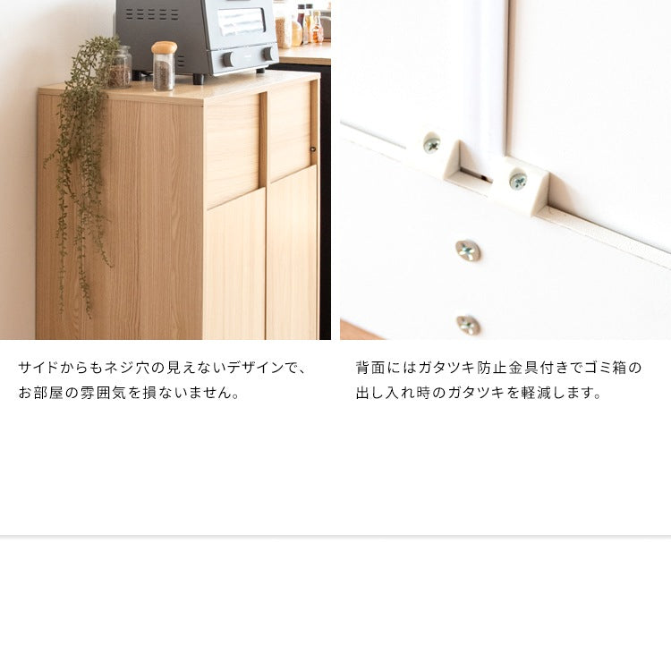 ゴミ箱 分別キャスターダストボックス 幅60cm スタイリッシュ 45Lx2
