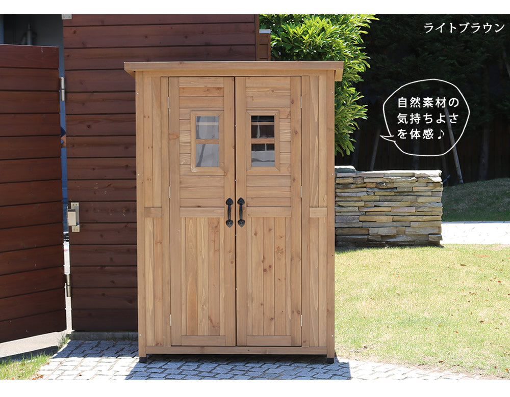 天然木 倉庫 カントリー小屋 ガーデニング物置　幅126cm 高さ177cm