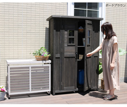 天然木 倉庫 カントリー小屋 ガーデニング物置　幅126cm 高さ177cm