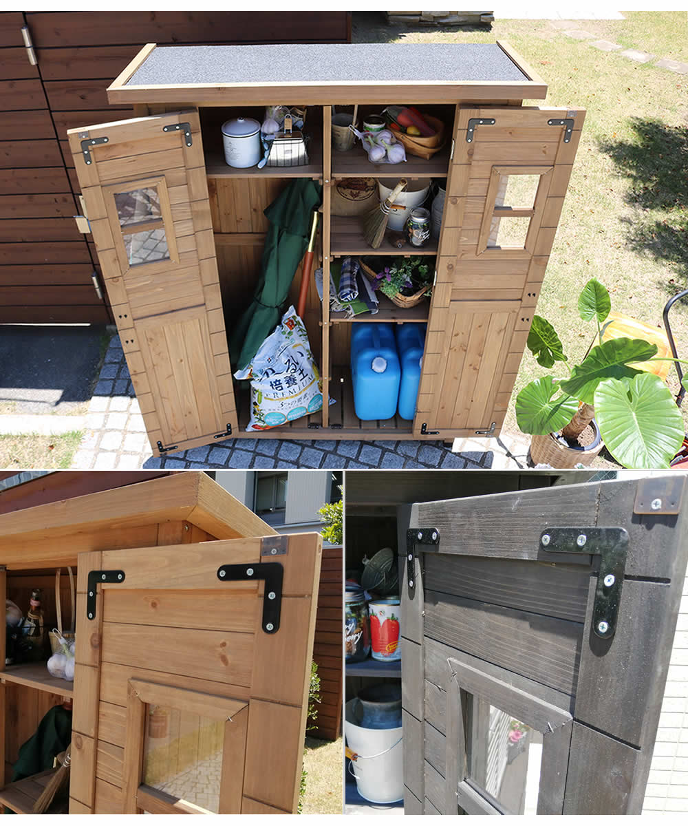 天然木 倉庫 カントリー小屋 ガーデニング物置　幅126cm 高さ177cm