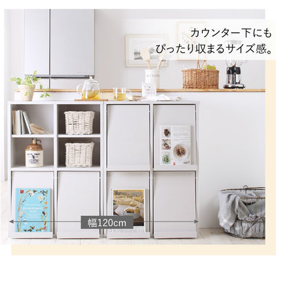 棚 2点セット (オープンタイプ+フラップ扉タイプ) 薄型 幅60cm 奥行25cm