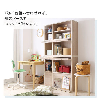 棚 2点セット (オープンタイプ+フラップ扉タイプ) 縦にも横にも連結 2サイズ