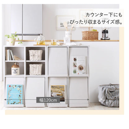 棚 2点セット (オープンタイプ+フラップ扉タイプ) 縦にも横にも連結 2サイズ