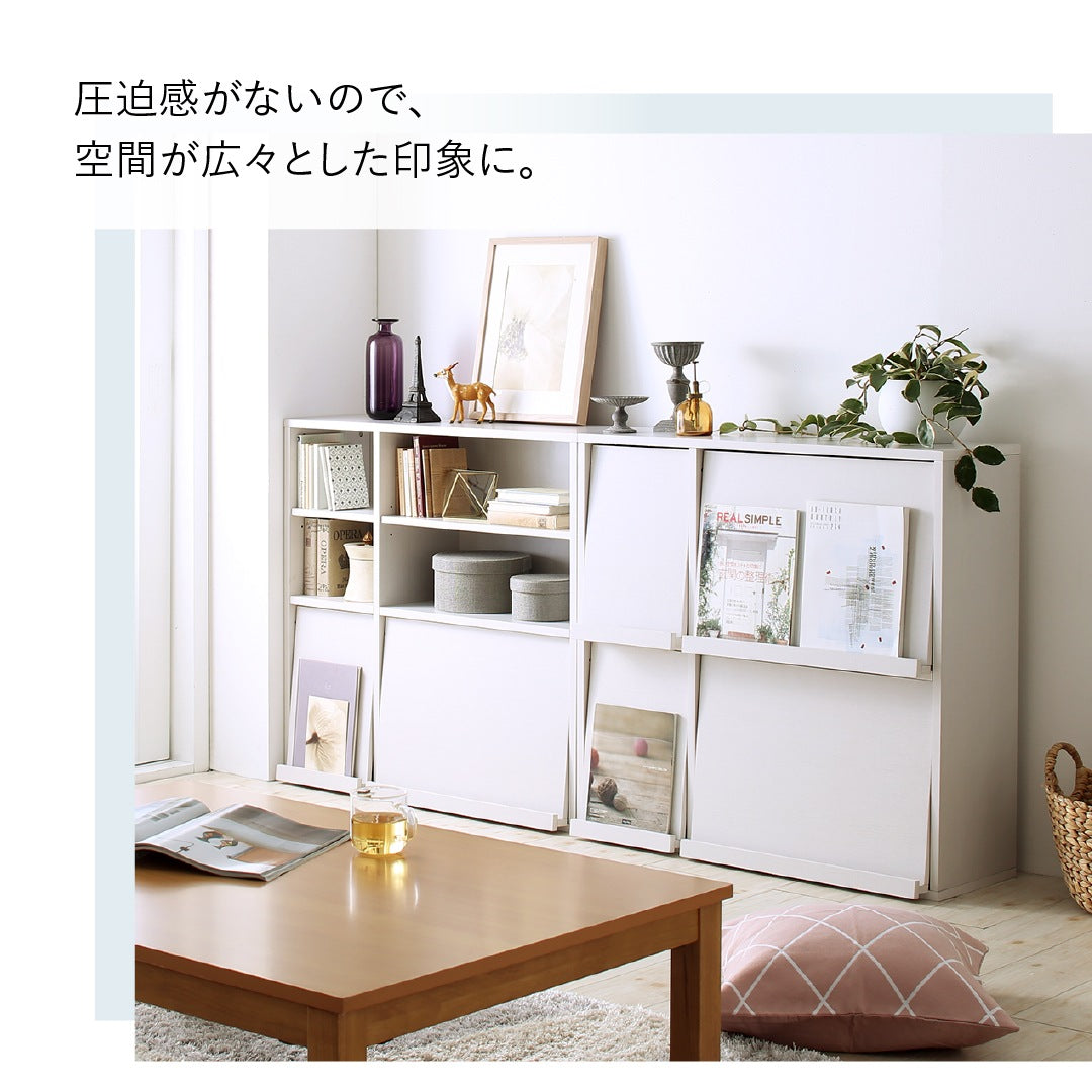 棚 2点セット (オープンタイプ+フラップ扉タイプ) 縦にも横にも連結 2サイズ
