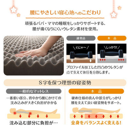 大型 敷き布団 200x200cm ファミリーマットレス敷布団　厚さ9cm