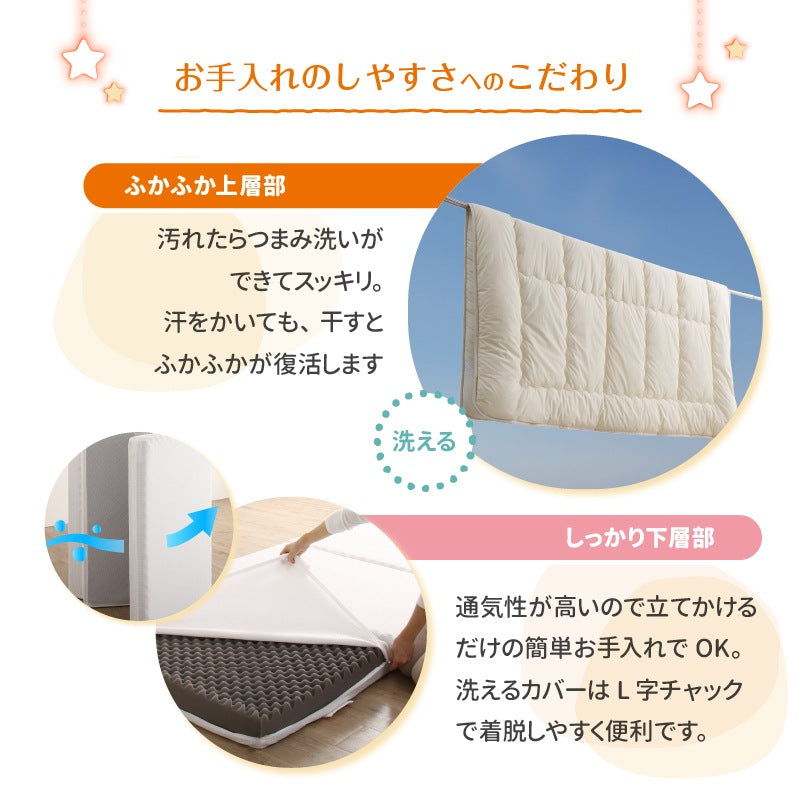大型 敷き布団 200x200cm ファミリーマットレス敷布団　厚さ15cm