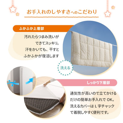 大型 敷き布団 200x200cm ファミリーマットレス敷布団　厚さ15cm