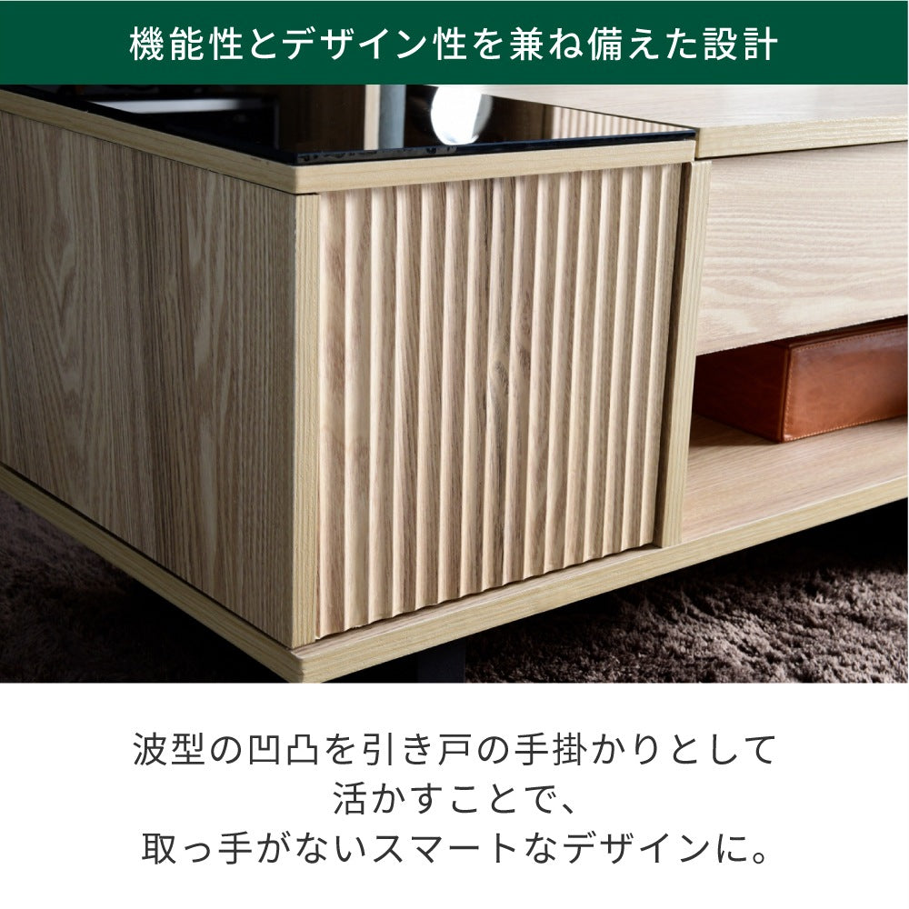 和モダンｘブラックガラス 昇降 リフティングテーブル 幅80cm ローテーブル PC作業 在宅ワーク