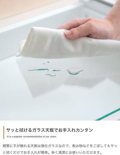 ガラステーブル 幅75cm シンプル モダン 収納 ディスプレイ センターテーブル ローテーブル