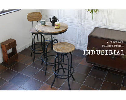 バーテーブル INDUSTRIAL ハイテーブル ヴィンテージ加工 昇降