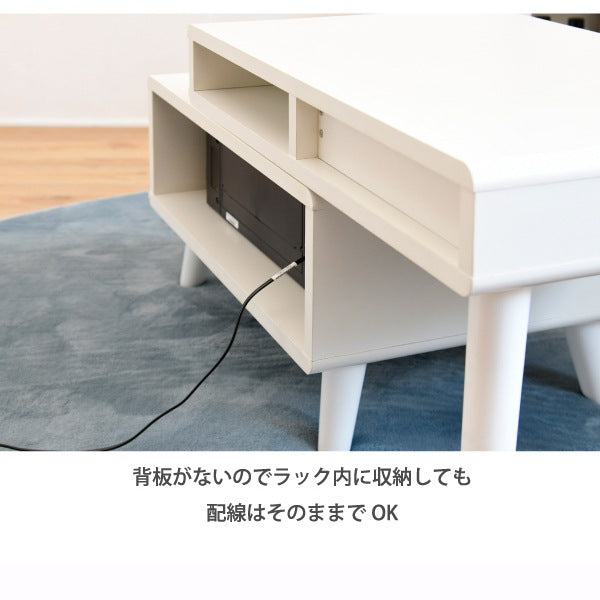 伸縮ローデスク 幅65～110cm 引き出し付き プリンター収納 コンパクトテーブル Pico 在宅ワーク対応
