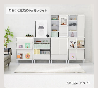 木製キャビネット 幅60cm 薄型 リビングチェスト 北欧風 引き出し付きラック サイドボード オープン収納 奥行30 スリム収納棚
