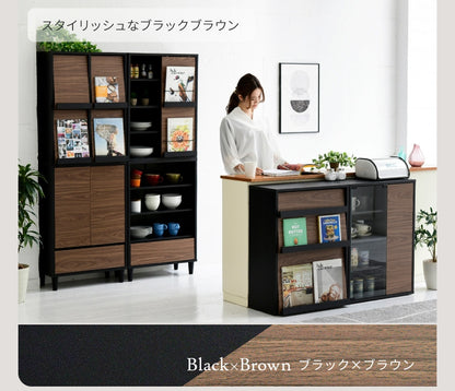 木製キャビネット 幅60cm 薄型 リビングチェスト 北欧風 引き出し付きラック サイドボード オープン収納 奥行30 スリム収納棚