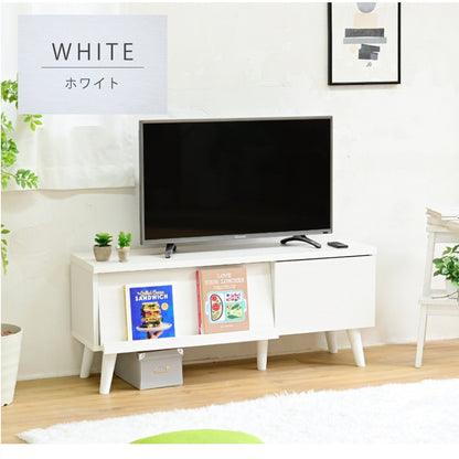 ディスプレイしたまま開閉できる テレビ台 ローボード 幅105cm 収納 フラップ扉 マガジンラック