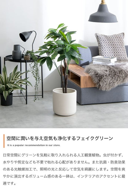 人工観葉植物 フェイクグリーン 光触媒 パキラ 高さ90cm