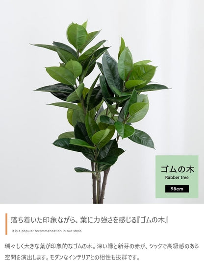 観葉植物 フェイクグリーン 光触媒 ゴムの木 高さ95cm