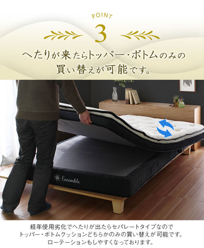 シングル 3層ポケットコイルマットレス 分割可能 マットレス単品 メモリーフォーム 2年保証 オーガニックコットン 極厚ウレタン 低反発